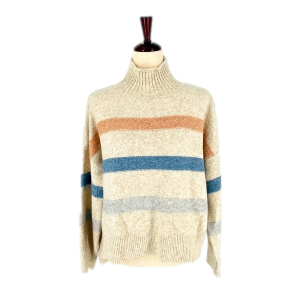 Fate - Striped Mock Turtleneck Sweater - Size Small